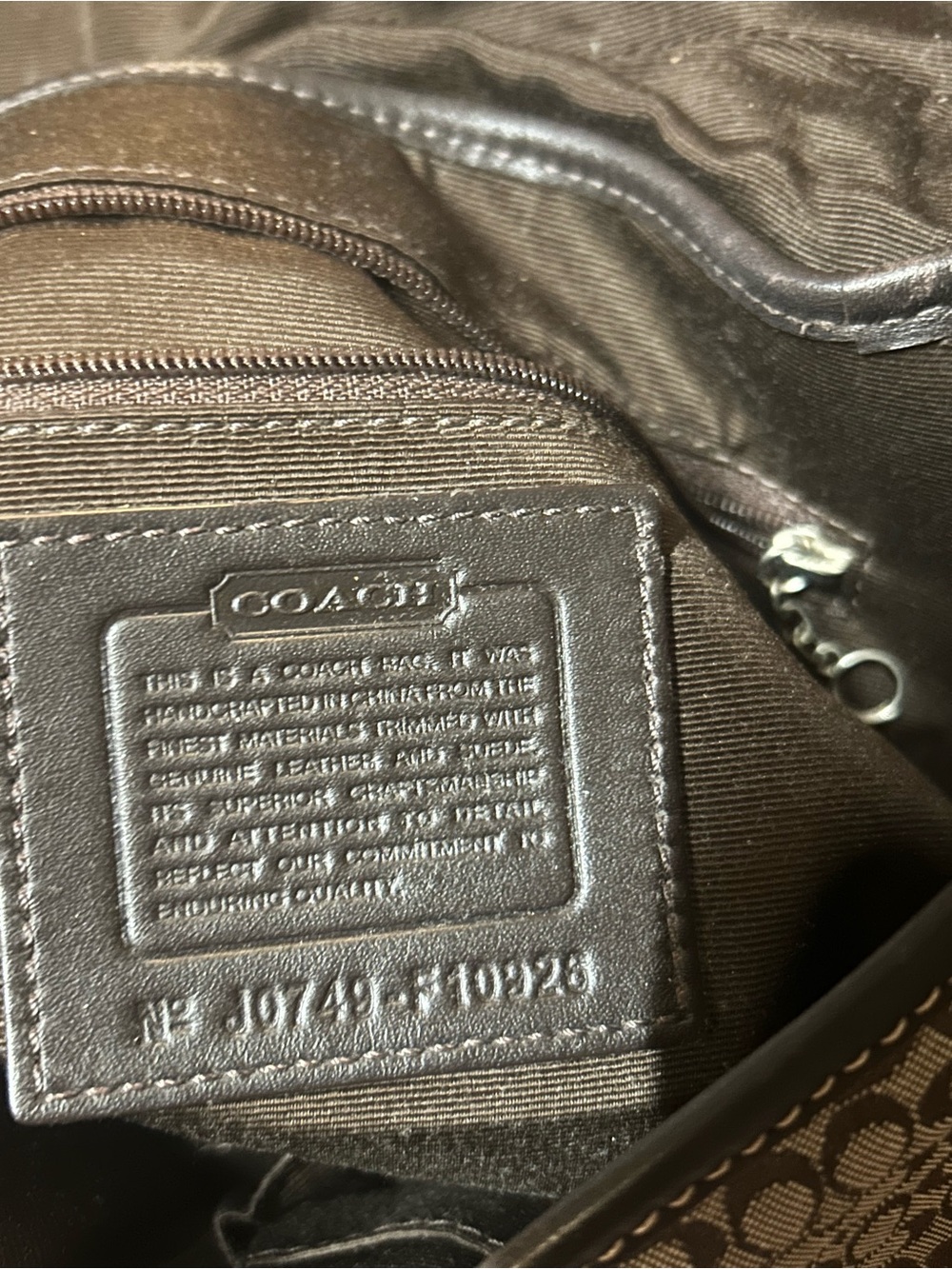 Coach F10926 MEDIUM Vintage Soho BROWN Leather & Signature C Canvas Shoulder Bag - Picture 8 of 10